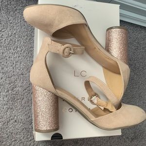 Lauren Conrad Hydrangea Rose Gold Heels